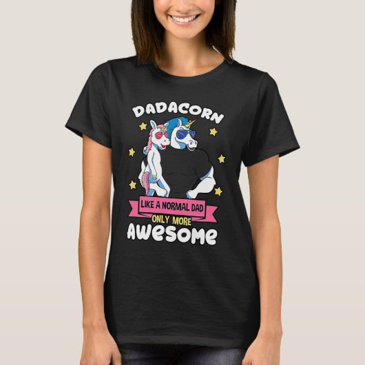 T-shirt Dadacorn Father Unicorn Daughter Daddy Muscles Sun (Devant)