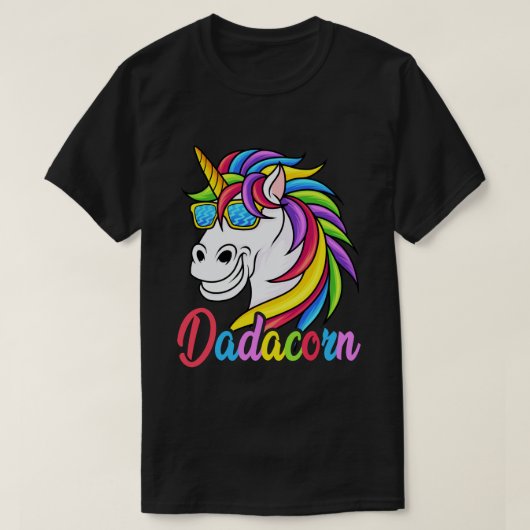 T-shirt Dadacorn Funny Unicorn Papa Fête des pères Cadeau (Design devant)