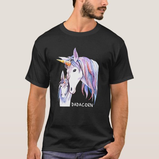 T-shirt Dadacorn Muscle Unicorne Papa Bébé Fille Pères (Devant)