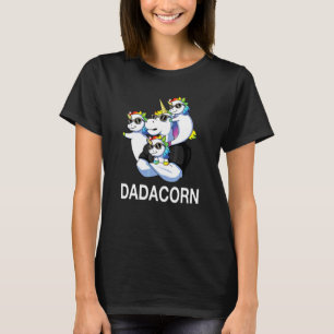 T-shirt Dadacorn Unicorn Papa Père De 3 Enfants Fête des p