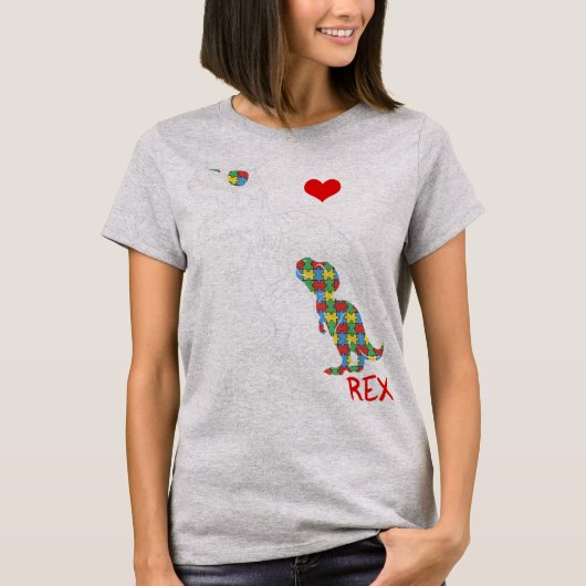 T-shirt Dadasaurus Daddy Rex Sensibilisation sur l'autisme (Devant)