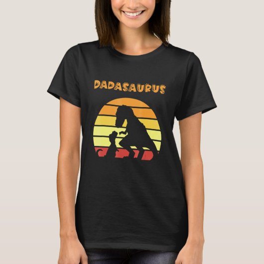 T-shirt Dadasaurus Papa Trex Père T Rex Dinosaur Retro Su (Devant)