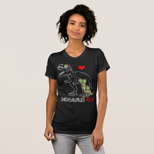 T-shirt Dadasaurus Rex Autism (Devant entier)