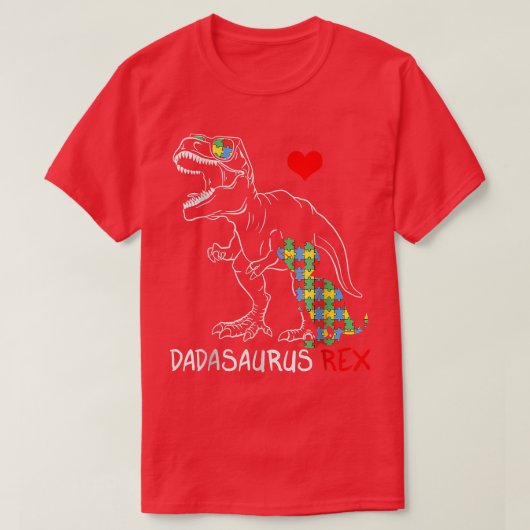 T-shirt Dadasaurus Rex Autism (Design devant)