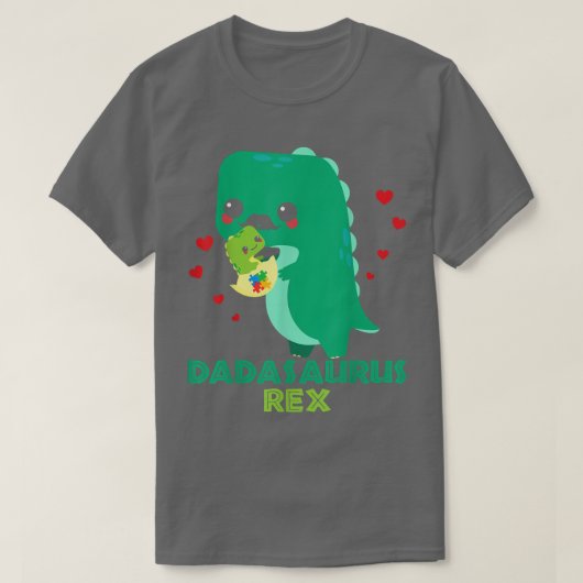 T-shirt Dadasaurus Rex Mois Sensibilisation sur l'autisme (Design devant)
