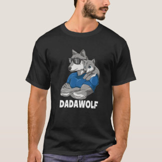 T-shirt Dadawolf Wolf Papa Et Baby Papa Fête des pères Pou