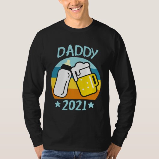 T-shirt Daddy 2021 Father Baby Birth Men  Dad (Devant)