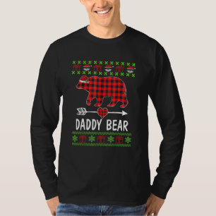 T-shirt Daddy Bear Père Noël Red Plaid Family Pajamas Pour