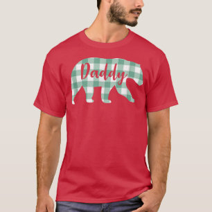 T-shirt Daddy Bear Plaid Buffalo Magnifique Camping Père
