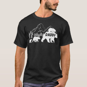 T-shirt Daddy Bear with Cubs Vintage Sunset - Retro Family