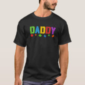 T-shirt Daddy Blocks Master Builder Brick Builder Birthda (Devant)