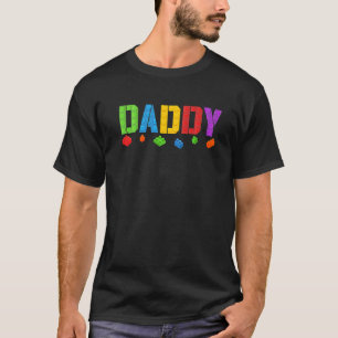 T-shirt Daddy Blocks Master Builder Brick Builder Birthda