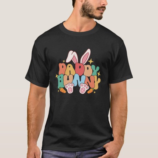 T-shirt Daddy Bunny Ears Pink Buffalo Plaid Love Father s  (Devant)