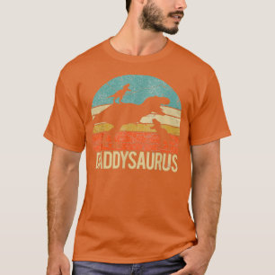 T-shirt Daddy Dinosaur Daddysaurus 2 Deux enfants Cadeau P