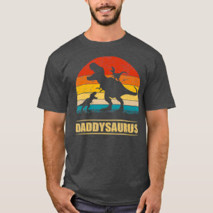 T-shirt Daddy Dinosaur Daddysaurus 2 Deux enfants Cadeau T