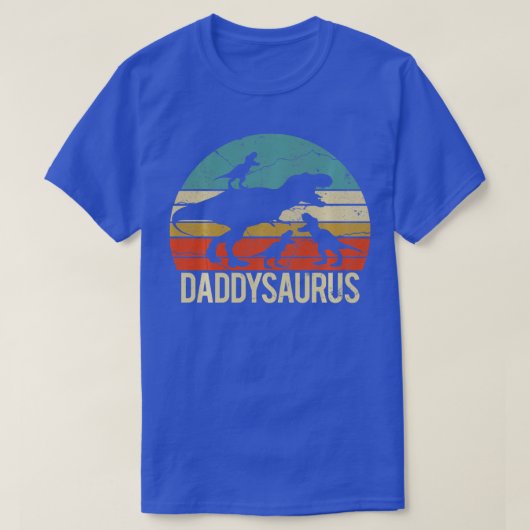 T-shirt Daddy Dinosaur Daddysaurus 3 trois enfants Noël No (Design devant)