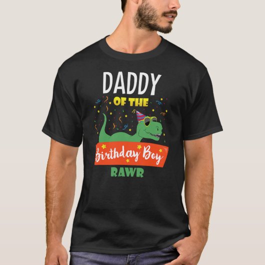 T-shirt Daddy Dinosaur Funny Cute Birthday Boy Family Matc (Devant)