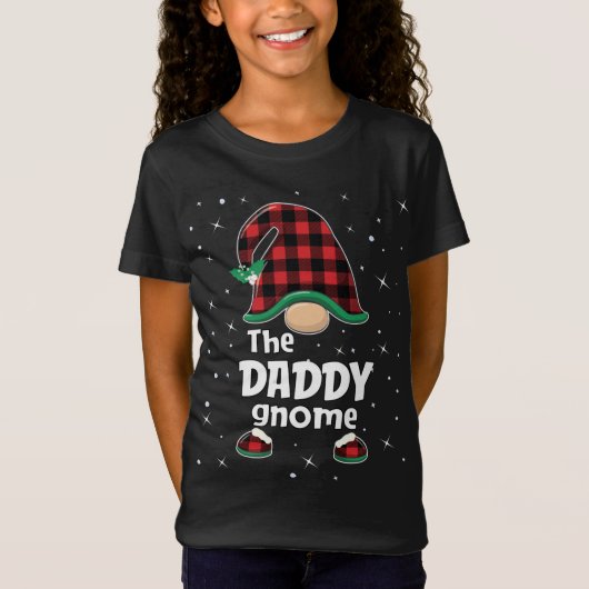 T-Shirt Daddy Gnome Buffalo Plaid Matching Christmas Pajam (Devant)
