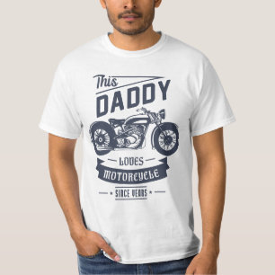T-shirt Daddy Loves Motorcycle pour cadeau Fête des pères