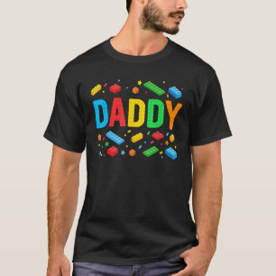 T-shirt Daddy Master Builder Bâtiment Briques Blocs Famill