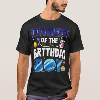 T-shirt Daddy Of The Birthday Boy Astronaut Space Planets