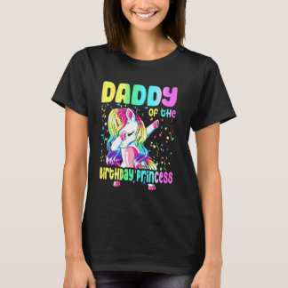 T-shirt Daddy Of The Birthday Princess Dabbing Unicorn Gir