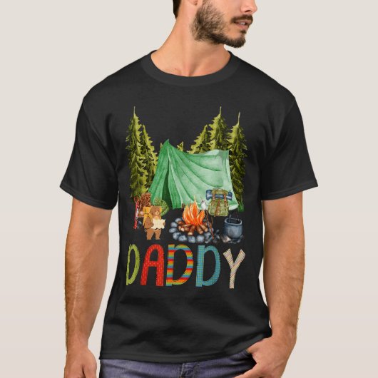 T-shirt Daddy Of The Happy Camper 1st Birthday Bear Camng (Devant)