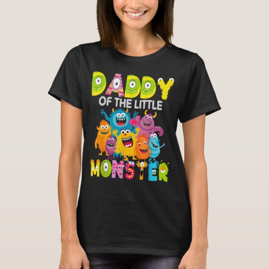 T-shirt Daddy Of The Little Monster 1st Birthday Boy Party (Devant)
