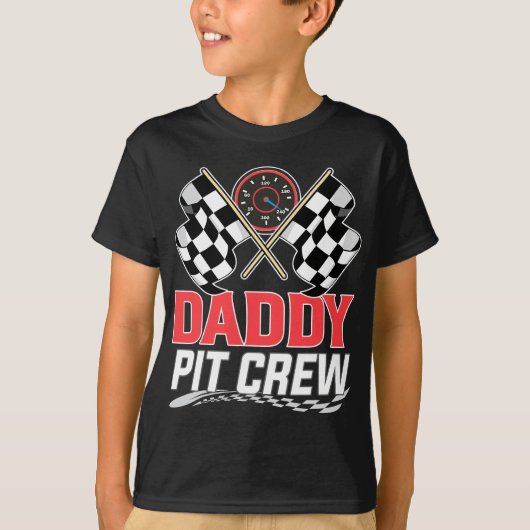 T-shirt Daddy Pit Crew Race Voiture Anniversaire Coupe Fam (Devant)