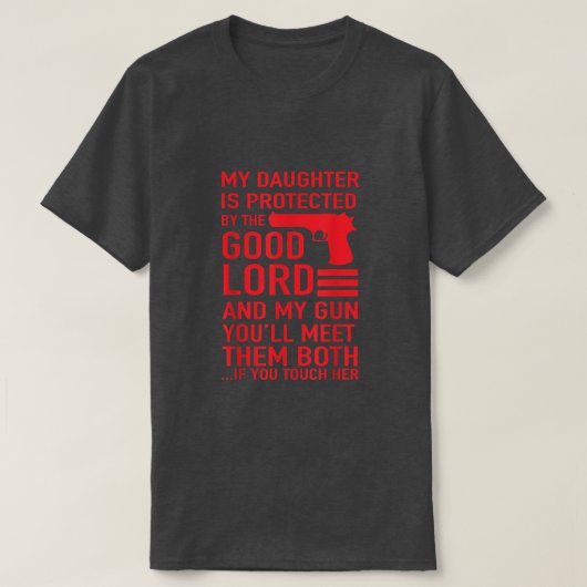 T-shirt DADDY PROTECTIVE Drôle papa de fille Tee (Design devant)