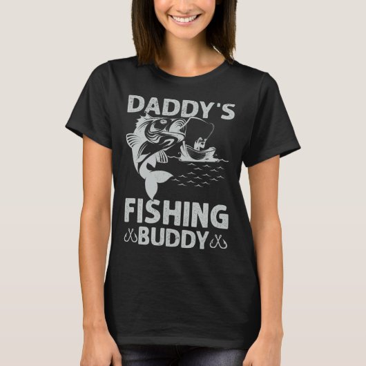 T-shirt Daddy s Fishing Buddy Fishing Papa Son Boy Fathers (Devant)