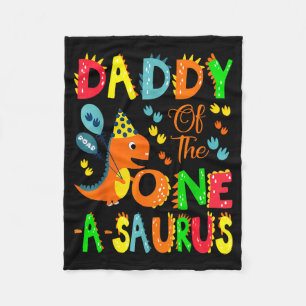 T-shirt Daddy Saurus 1e verjaardag dinosaurus Fleece Deken