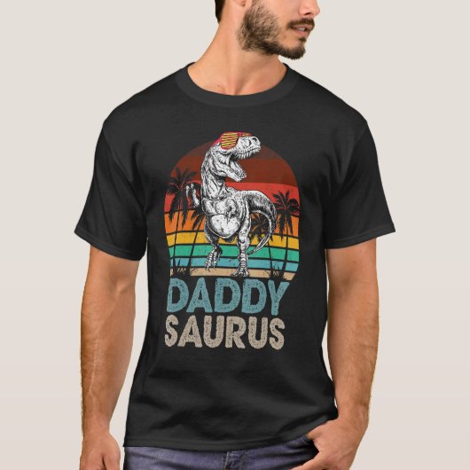 T-shirt Daddy Saurus Rex Dinosaur Correspondant Famille Re (Devant)