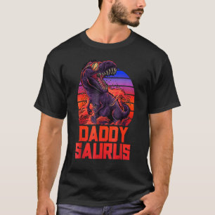 T-shirt Daddy Saurus Rex Papa Père Trex Retro 80s Dinosa