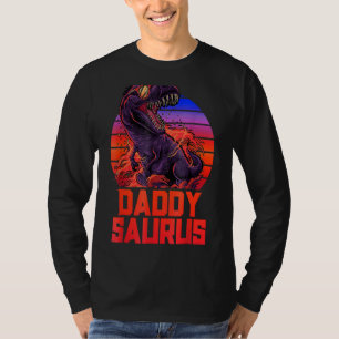 T-shirt Daddy Saurus Rex Papa Père Trex Retro 80s Dinosa