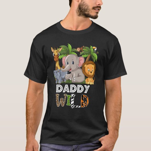 T-shirt Daddy Wild Zoo Thème Anniversaire Safari Jungle Ma (Devant)