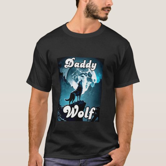 T-shirt Daddy Wolf Matching Tribe Wolves Camping Pack Fath (Devant)