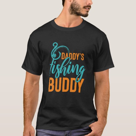 T-shirt Daddy's Fishing Buddy Fisherman Design pour enfant (Devant)