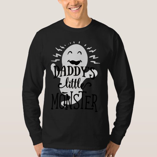 T-shirt Daddy's Little Monster  Halloween  Ghost  Black Le (Devant)