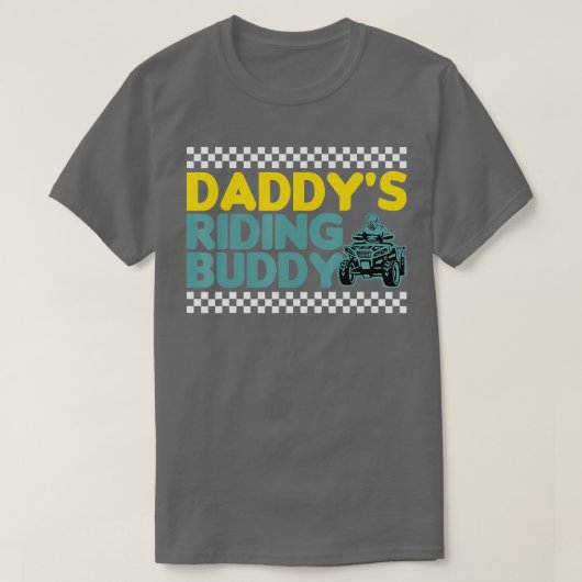 T-shirt Daddys Riding Buddy ATV Biker Father and Sons  (Design devant)
