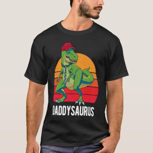 T-shirt Daddysaurus Fête des pères Rex Daddy Saurus Hommes (Devant)