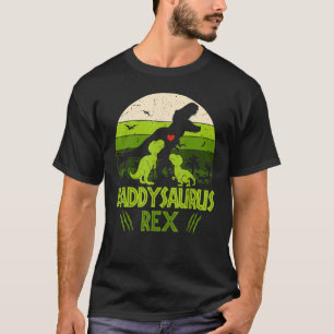 T-shirt Daddysaurus Rex 2 Enfants Coucher De Soleil Pour F
