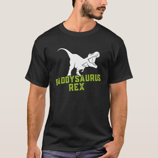 T-shirt Daddysaurus Rex 2 Enfants Coucher De Soleil Pour F (Devant)
