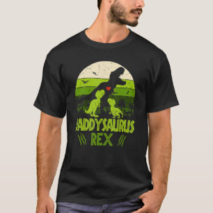 T-shirt Daddysaurus Rex 2 Enfants Coucher De Soleil Pour F