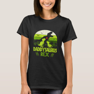 T-shirt Daddysaurus Rex 2 Enfants Dinosaure Coucher De Sol
