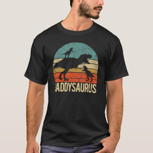 T-shirt Daddysaurus Rex Dinosaure Papa Saurus (Devant)