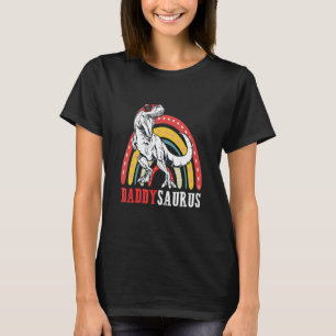 T-shirt Daddysaurus Rex Rainbow Daddy Saurus Fête des Père