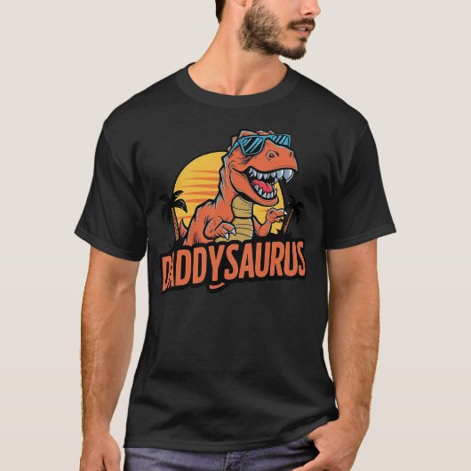 T-shirt Daddysaurus T Rex Dinosaur Daddy Family Matching (Devant)