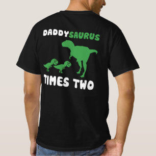 T-shirt DADDYSAURUS TIMES DEUX Twins Fête des pères Dinosa