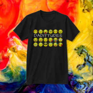 T-shirt Dadittude Emoji Drôle
